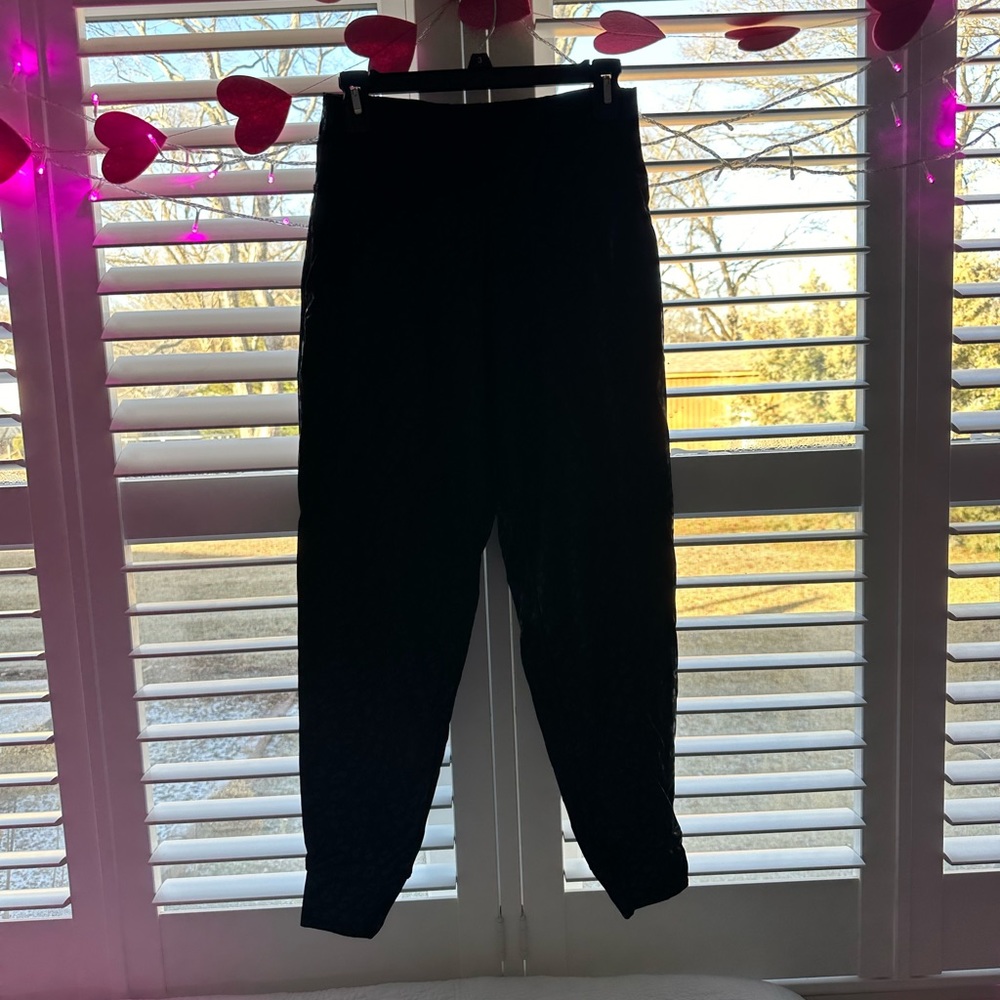 Women, black, leopard joggers